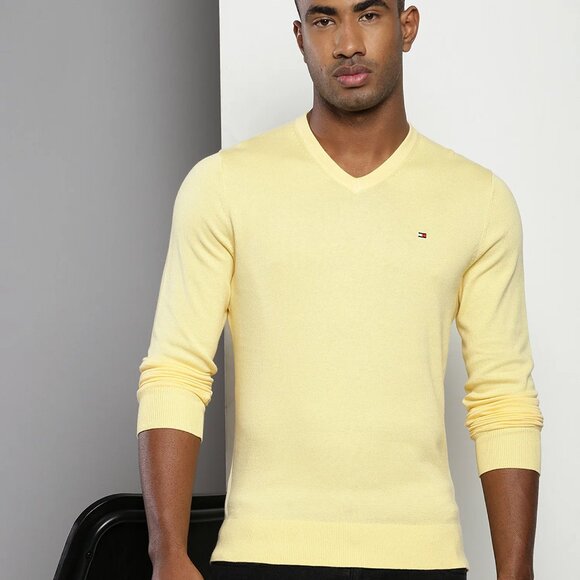 Tommy Hilfiger Other - Tommy Hilfiger V-Neck long sleeve blush sun ray yellow Sweater Sz: SP